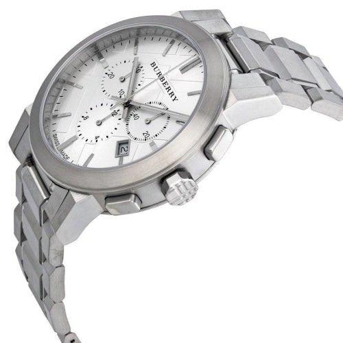 Burberry BU9350 Men’s The City Silver Chronograph 42mm Swiss Watch - Watches