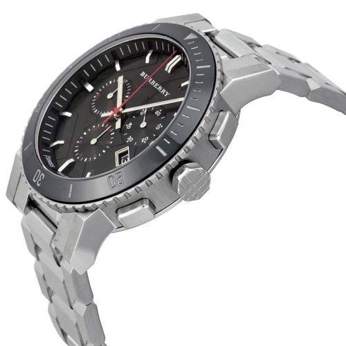 Burberry BU9351 Men’s The City Silver / Black Chronograph 42mm Swiss Watch - Watches