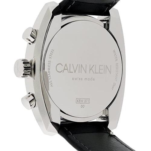 Calvin Klein Achieve Men's Black Leather Chronograph 43mm Watch - WatchStatus Ltd
