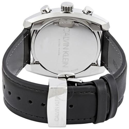Calvin Klein Achieve Men's Black Leather Chronograph 43mm Watch - WatchStatus Ltd