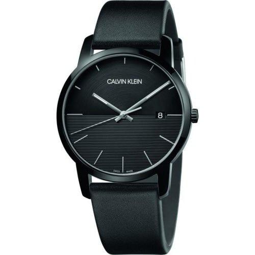 Calvin Klein City Men's Black Leather Watch K2G2G4C1 - WatchStatus Ltd
