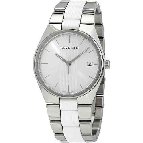 Calvin Klein Contrast Silver / White Watch K9E211K6 - WatchStatus Ltd