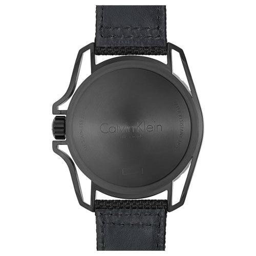 Calvin Klein Earth Men's Black Fabric Strap 44mm Watch - WatchStatus Ltd