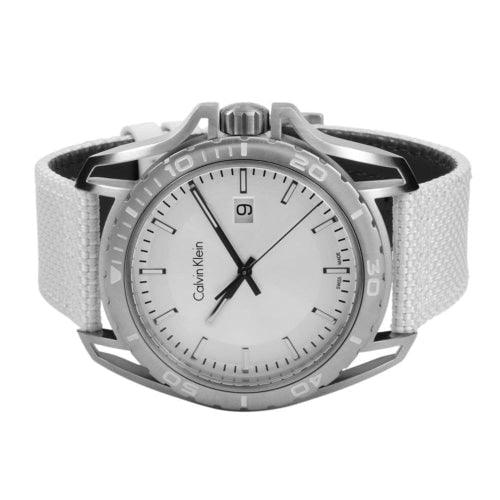 Calvin Klein Earth Men's White Fabric 44mm Watch - WatchStatus Ltd
