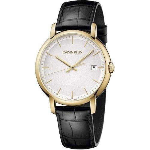 Calvin Klein Established Men's Black Leather 43mm Watch K9H215C6 - WatchStatus Ltd