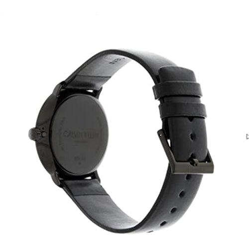 Calvin Klein High Noon Men's Black Leather 40mm Watch - WatchStatus Ltd