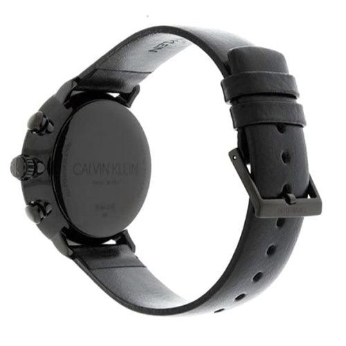 Calvin Klein High Noon Men's Black Leather Chronograph Watch K8M274CB - WatchStatus Ltd