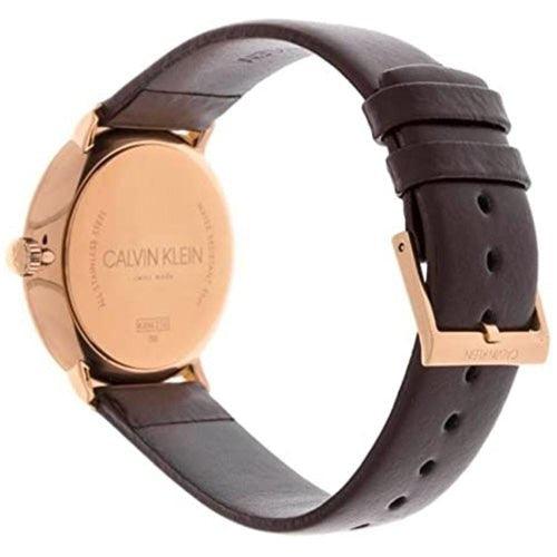 Calvin Klein High Noon Men's Rose Gold Leather 40mm Watch - WatchStatus Ltd