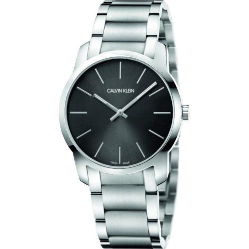 Calvin Klein K2G22143 Men's City Silver/Black Stainless Swiss Quartz Watch - WatchStatus Ltd