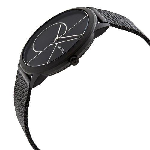 Calvin Klein K3M5T451 Men's Minimal All Black Slim Quartz Swiss Watch - WatchStatus Ltd