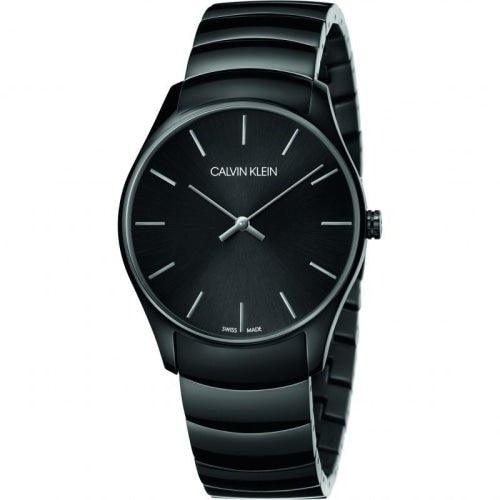 Calvin Klein K4D21441 Unisex Classic All Black Slim Analogue Swiss Watch - WatchStatus Ltd