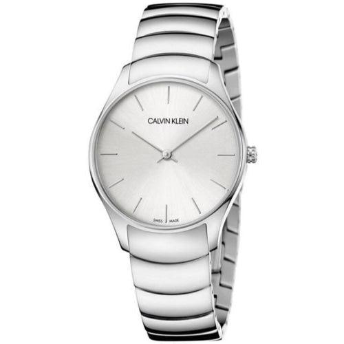 Calvin Klein K4D22146 Ladies Classic Silver Sun-ray Dress Swiss Watch - WatchStatus Ltd