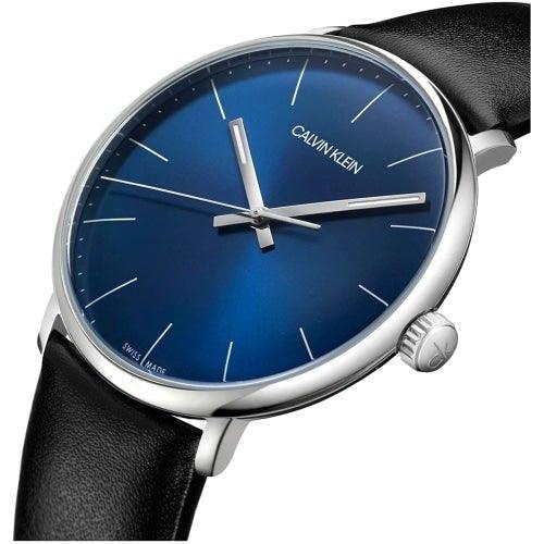 Calvin Klein K8M211CN Men's High Noon Blue/Black Leather Swiss Watch - WatchStatus Ltd