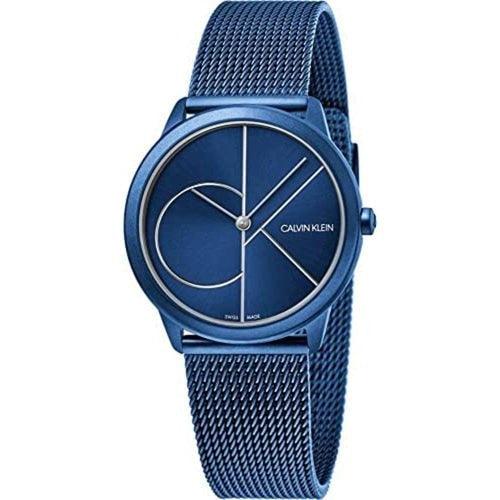Calvin Klein Minimal Ladies Blue Mesh 35mm Watch K3M52T5N - WatchStatus Ltd