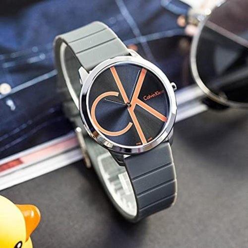 Calvin Klein Minimal Men's Grey Rubber 40mm Watch K3M211T3 - WatchStatus Ltd