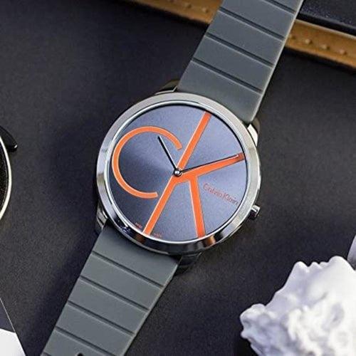 Calvin Klein Minimal Men's Grey Rubber 40mm Watch K3M211T3 - WatchStatus Ltd