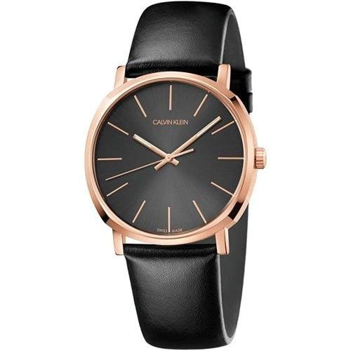 Calvin Klein Posh Men's Black Leather 40mm Watch - WatchStatus Ltd