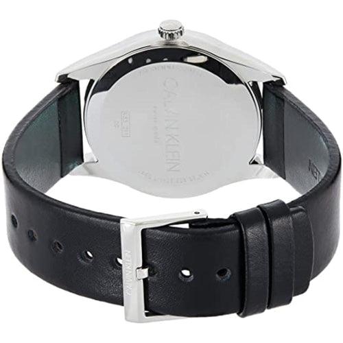 Calvin Klein Steadfast Men's White Dial Black Leather 40mm Watch K8S211C6 - WatchStatus Ltd