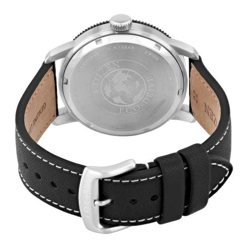 Citizen Eco-Drive Men's Black Leather Watch AW0077-19L - WatchStatus Ltd