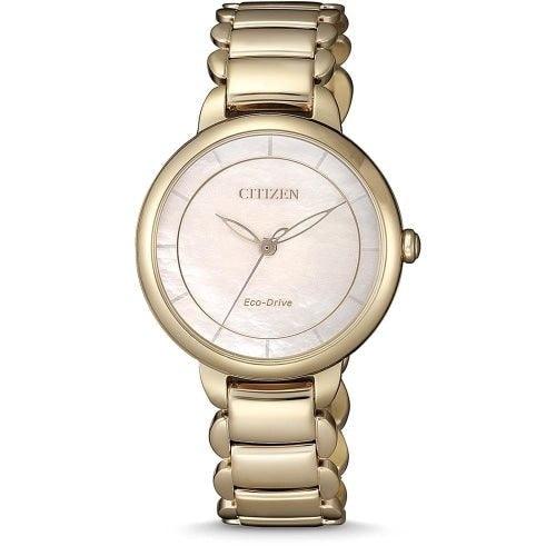 Citizen EM0673-83D Ladies Gold Eco-Drive Solar Watch - WatchStatus Ltd