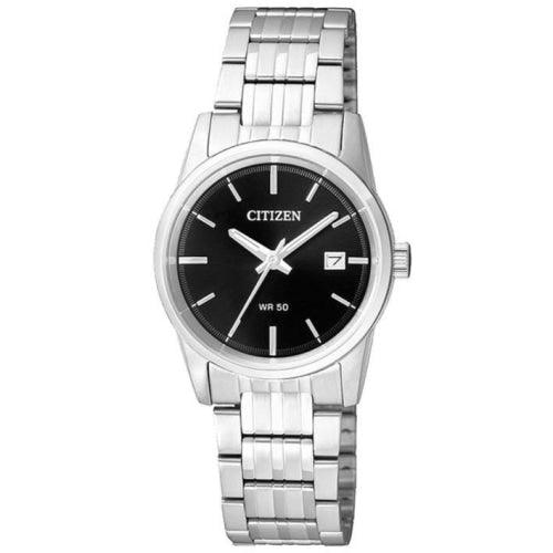 Citizen EU6000-57E Ladies Elegance Silver/Black Petite Stainless Watch - WatchStatus Ltd