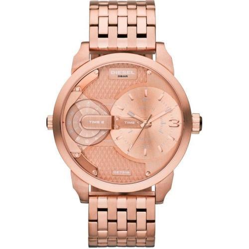 Diesel DZ7318 Unisex Mini Daddy Rose Gold Stainless Steel Dual-Time Watch - WatchStatus Ltd