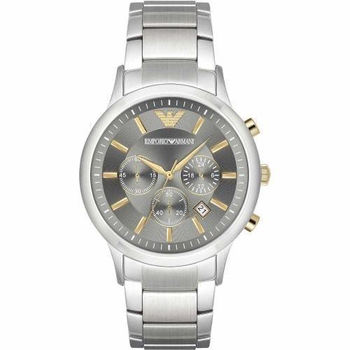 Emporio Armani AR11047 Men's Renato Silver Chronograph Watch - WatchStatus Ltd