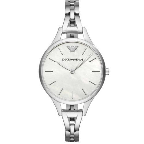Emporio Armani AR11054 Ladies Aurora Silver/Mother-of-Pearl Stainless Watch - WatchStatus Ltd