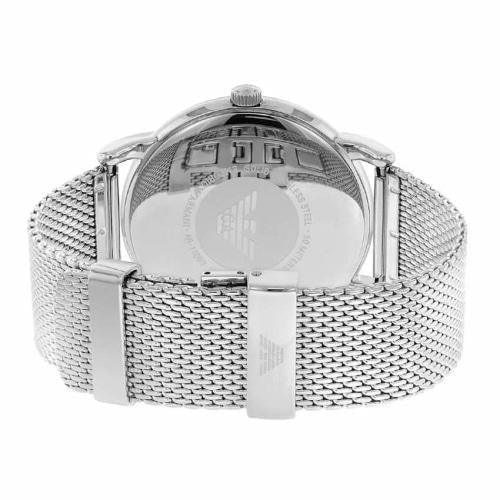 Emporio Armani AR11069 Men's Luigi Stainless Steel Mesh & Grey Dial Watch - WatchStatus Ltd