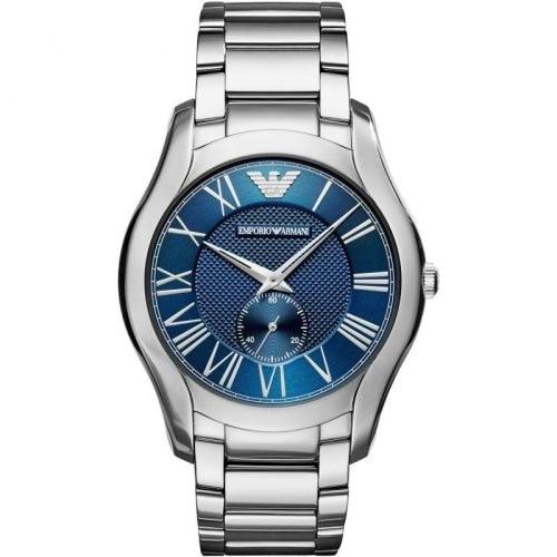 Emporio Armani AR11085 Men's Valente Silver/Blue Stainless Steel Watch - WatchStatus Ltd