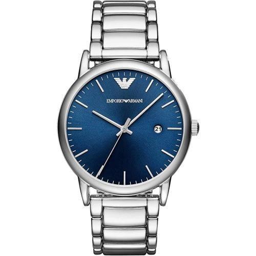 Emporio Armani AR11089 Men's Luigi Silver/Blue Stainless Watch - WatchStatus Ltd