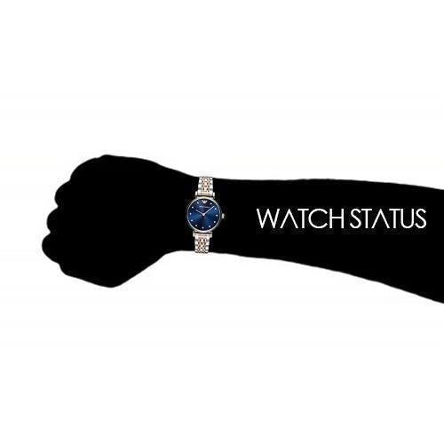 Emporio Armani AR11092 Ladies Gianni T-bar Two-toned Blue Dial Watch - WatchStatus Ltd