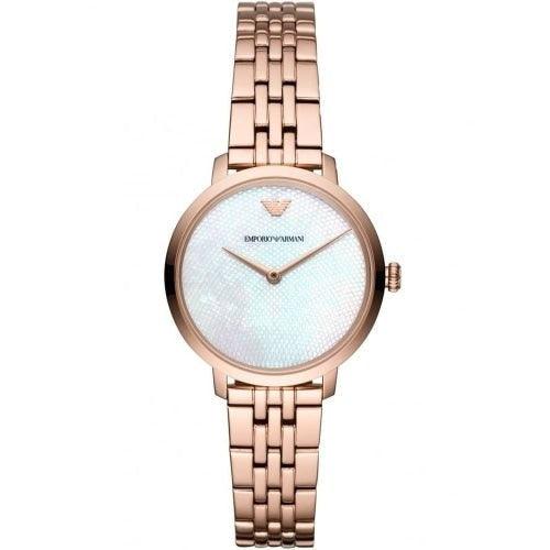 Emporio Armani AR11158 Ladies Modern Slim Rose Gold/Mother of Pearl Watch - WatchStatus Ltd