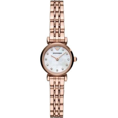 Emporio Armani AR11203 Ladies Gianni Rose Gold Mother-of-Pearl Stainless Watch - WatchStatus Ltd