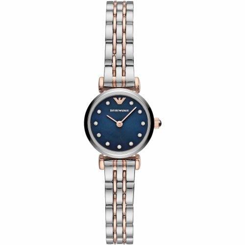 Emporio Armani AR11222 Ladies Gianni Two-tone/Blue Stainless Watch - WatchStatus Ltd