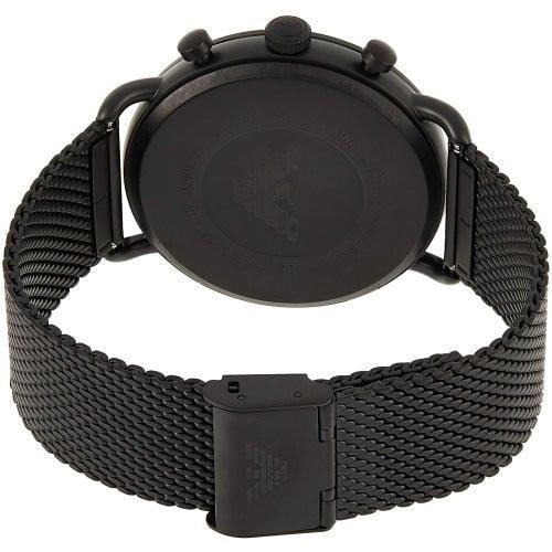 Emporio Armani AR11264 Men's Aviator Black Chronograph Mesh Watch - WatchStatus Ltd
