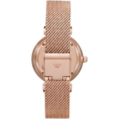 Emporio Armani AR11320 Ladies Gianni Rose Gold Mesh Watch - WatchStatus Ltd