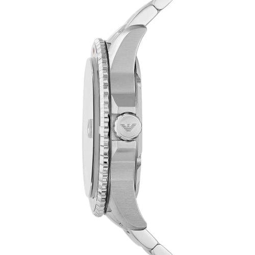 Emporio Armani AR11339 Men's Diver Silver/Blue Stainless Watch - WatchStatus Ltd