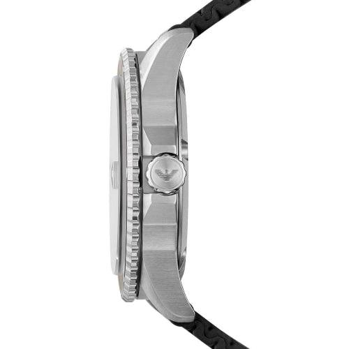 Emporio Armani AR11341 Men's Diver Black Rubber Strap Watch - WatchStatus Ltd