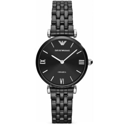Emporio Armani AR1487 Ladies Ceramica Black Watch - WatchStatus Ltd