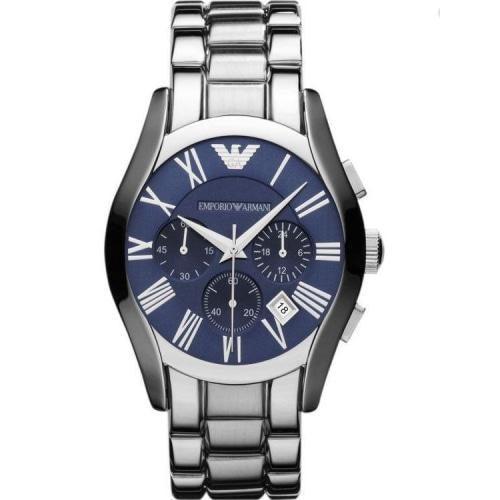 Emporio Armani AR1635 Men's Valente Blue & Silver Chronograph Watch - WatchStatus Ltd