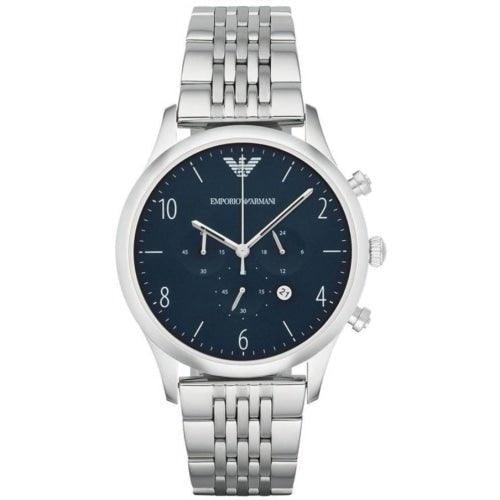 Emporio Armani AR1942 Men's Beta Silver / Navy Blue Chronograph Watch - WatchStatus Ltd