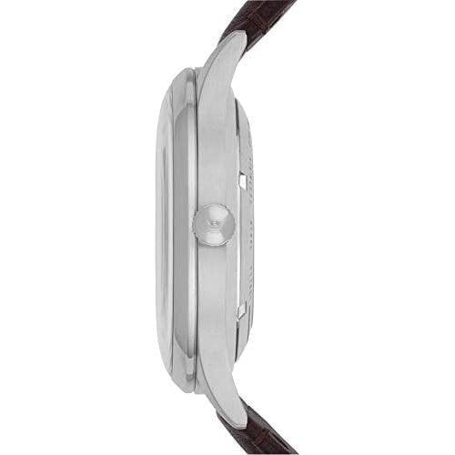 Emporio Armani AR1946 Men's Meccanico Black/Silver Leather Automatic Watch - WatchStatus Ltd