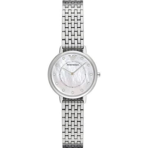 Emporio Armani AR2511 Ladies Gianni Silver & Mother Of Pearl Watch - WatchStatus Ltd