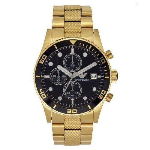 Emporio Armani AR5857 Men's Gold Chronograph Watch - WatchStatus Ltd