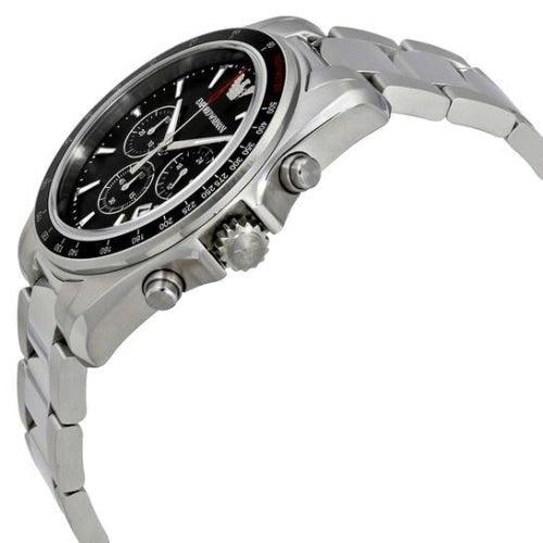 Emporio Armani AR6098 Men's Sigma Silver/Black Stainless Chronograph Watch - WatchStatus Ltd