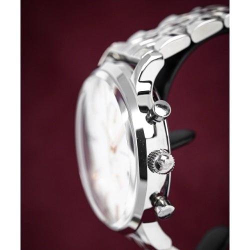 Emporio Armani Gianni Men's Silver Chronograph Watch AR1933 - WatchStatus Ltd