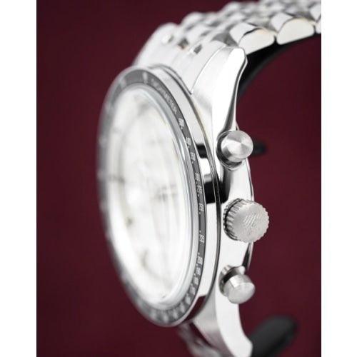 Emporio Armani Tazio Men's Silver Chronograph Watch AR6073 - WatchStatus Ltd