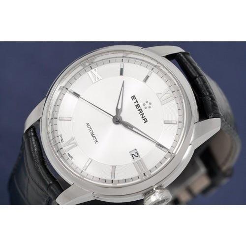 Eterna Adventic Men's Silver / Black Leather Automatic Watch 2970.41.62.1326 - WatchStatus Ltd