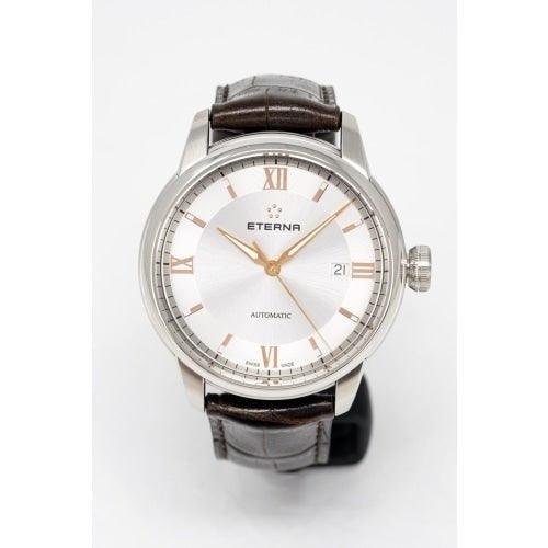 Eterna Adventic Men's Silver / Brown Leather Automatic Watch 2970.41.17.1325 - WatchStatus Ltd